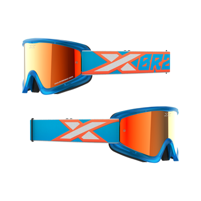 GOX FLAT-OUT MIRROR GOGGLE LIQUID CYAN, FLO ORANGE & WHITE - Minimotos