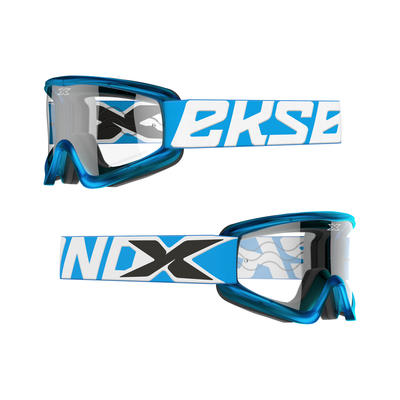GOX FLAT-OUT CLEAR GOGGLE LIQUID CYAN - Minimotos