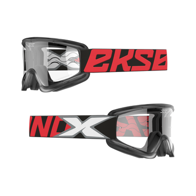 GOX FLAT-OUT CLEAR GOGGLE BLACK & RED - Minimotos